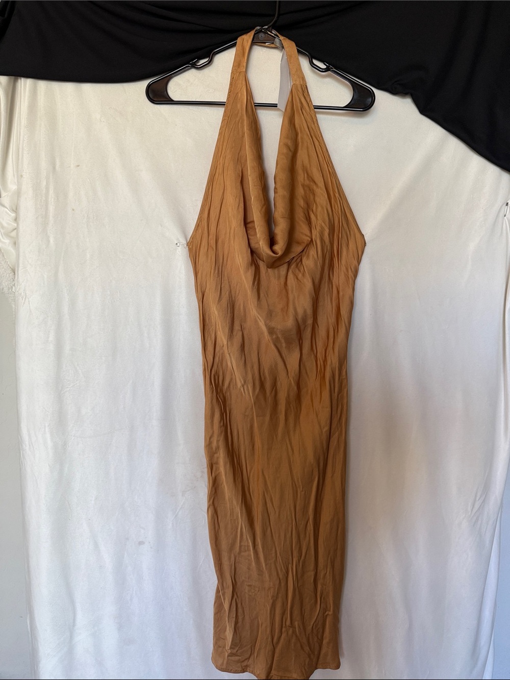 Young Fabulous & Broke Camel Halter Cowl Backless Dress